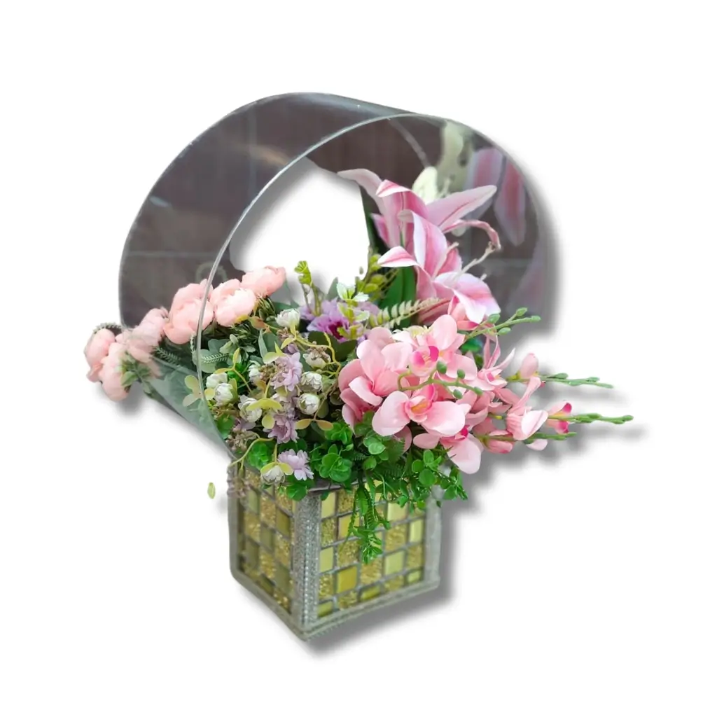 Romantic Flower Basket Arrangement