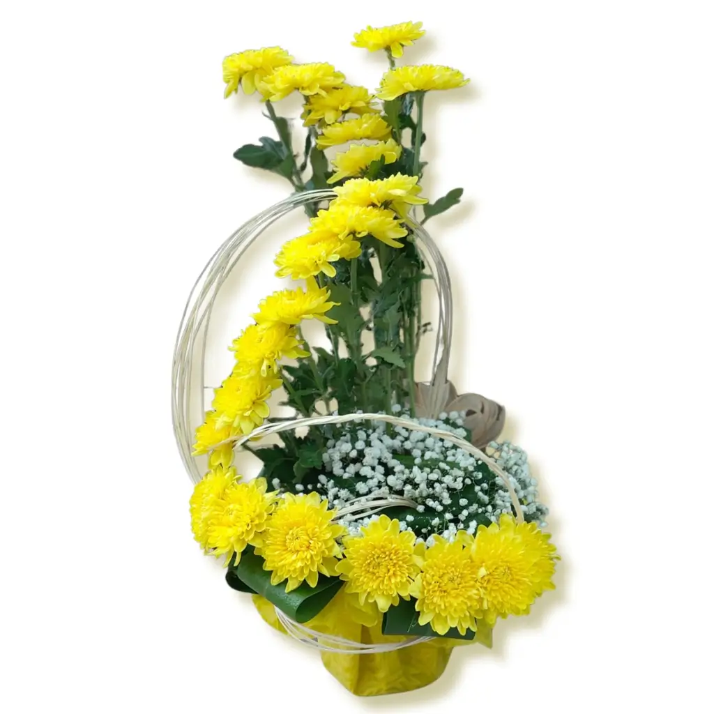 Stylish Yellow Flower Basket